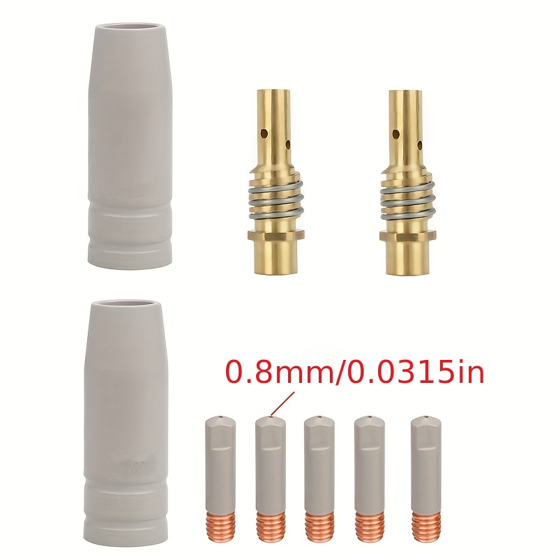 9pcs 15ak New Coating Protection Nozzle Welding Slag European Airless Gas Protection Gun Machine Protective Sleeve Electric Arc Welding Nozzle