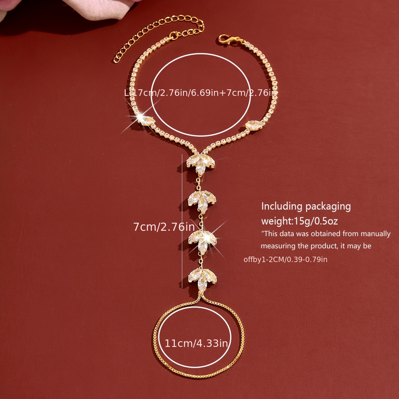 Elegant Leaf Shaped Wrist Chain for Parties and Holidays