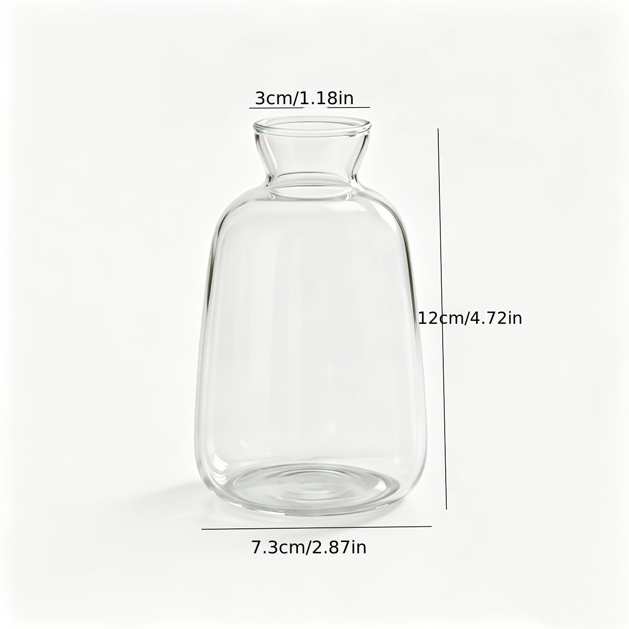 TEMU 1 Transparent Glass Vase, And Simple Hydroponic Vase For Dried And , Suitable For Home Decor, Guesthouses, And As A Decorative Flower Vase For