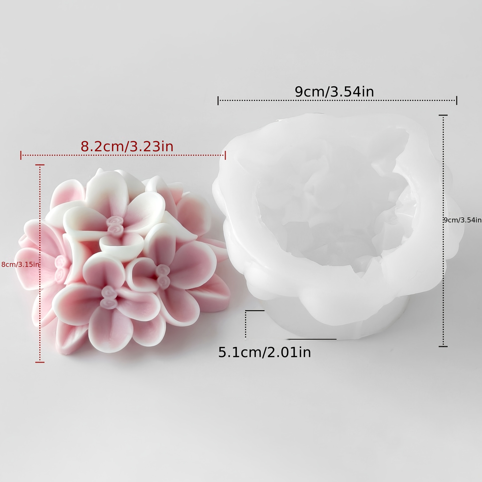 E-shop Hortensien-Duftkerzen Silikonform DIY Blumenkugelkerze Souvenir Silikonform