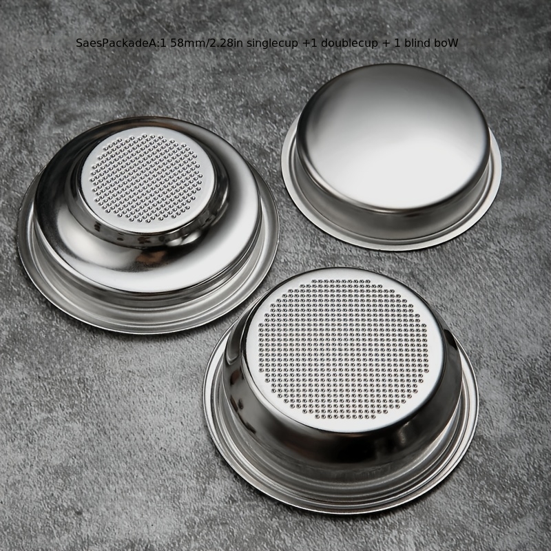 TEMU Cestello portafiltro per espresso 1/3 pz 58mm, cestello filtro per caff癡 (1 dose, per 2 persone, cestello per controspruzzo), per portafiltri da