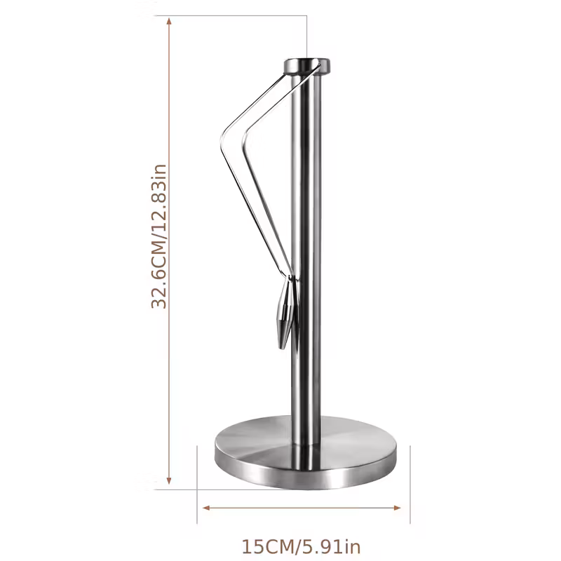 stainless steel kitchen paper towel holder multi functional lazy cleaning desktop organizer simple and minimalist roll paper storage rack for home use Product details 0