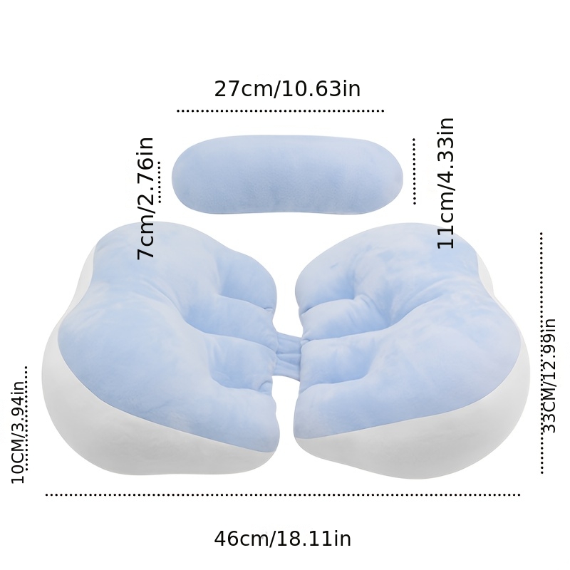 Butterfly-shaped Bed Wedge Pillow for Lumbar Relaxation, Small and Comfortable Pregnancy Pillow, Adjustable Size Lumbar Cushion, Soft and Comfortable Waist Support, Simple Crystal Velvet Maternity Pillow, Side Sleeping Belly Support Pillow