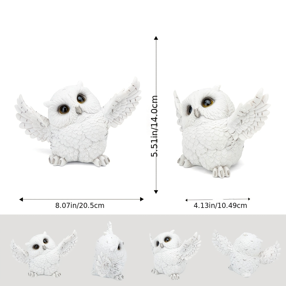 Image of Cute Spreading Owl Statue Indoor And Outdoor Decorations Bookshelf Bedroom Living Room Office Desk Modern Decoration Courtyard Lawn Decoration Animal Owl Sculpture Bird Enthusiasts Holiday Gifts