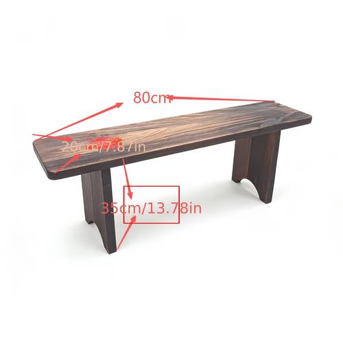 zapatero de madera con asiento carbonizado, taburete de barra largo, soporte para flores de , zapatero de madera para entrada, de exterior de madera tratada, diseño simple