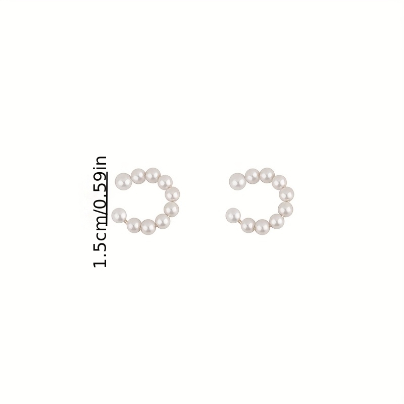 2pcs French Double-Row Imitation Pearl Ear Cuffs for Women