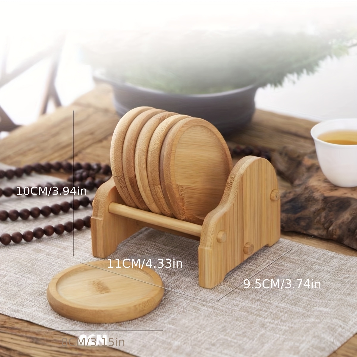 Bamboo Coasters Featuring Your Design, Laser Engraved