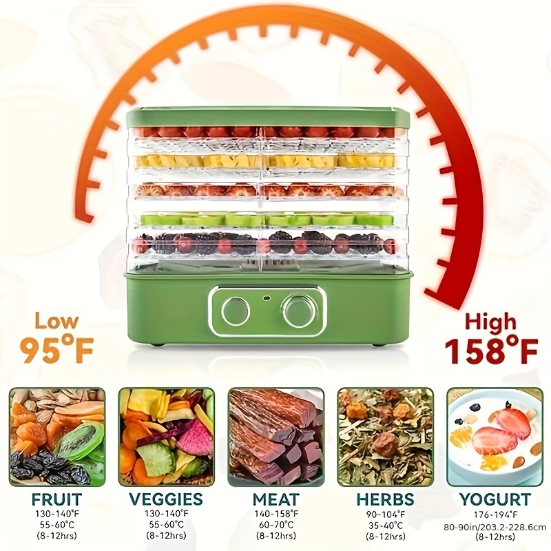 Food Dehydrator for Jerky – 240W 5-Tier BPA-Free Stackable Tray Dehydrator Machine with Adjustable Temperature Control for Fruit, Meat, Vegetables, Herbs & Homemade Snacks — Zaynora Luxury Marketplace