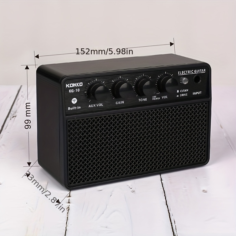 TEMU KOKKO KG-10 Amplificatore Portatile per Chitarra da 10W con Canali Distorsione , Batteria Ricaricabile per Allenamento Chitarra Elettrica