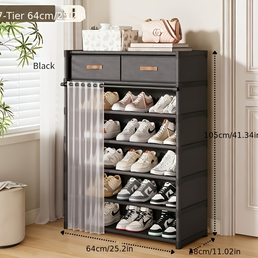 TEMU Shoe Cabinet, New Household Entrance Storage Cabinet, Double Drawers, 360Â° Dustproof, Super Large Capacity, Stable Load-bearing, Front Pull