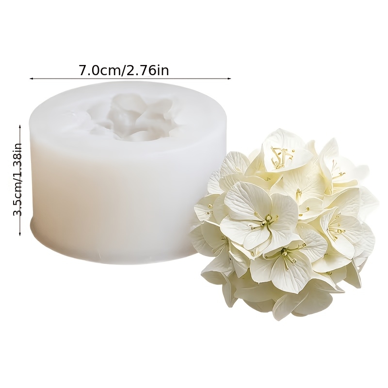 E-shop 3D-Hortensien-Silikonform – DIY-Form für Kerzen, Seife, Harz Ton, geeignet für handgemachte Geschenke, Aromatherapie Feiertagsdekorationen