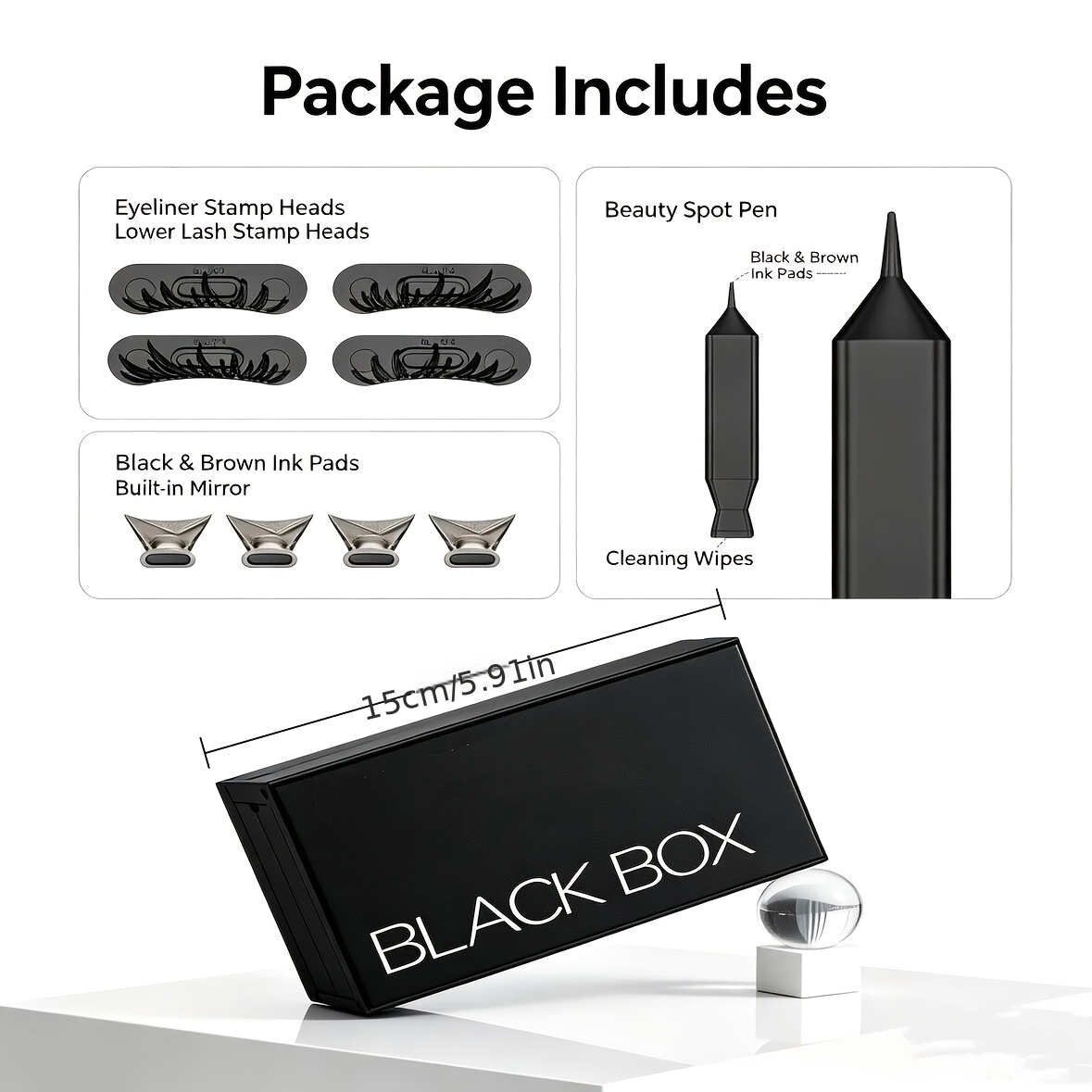 3 in 1 eyelash stamp eyeliner pen with stamp tip marker tip pen tip portable multi for instant lash extensions eyebrow eyelid designs suitable for normal skin travel friendly beauty device Product details 3