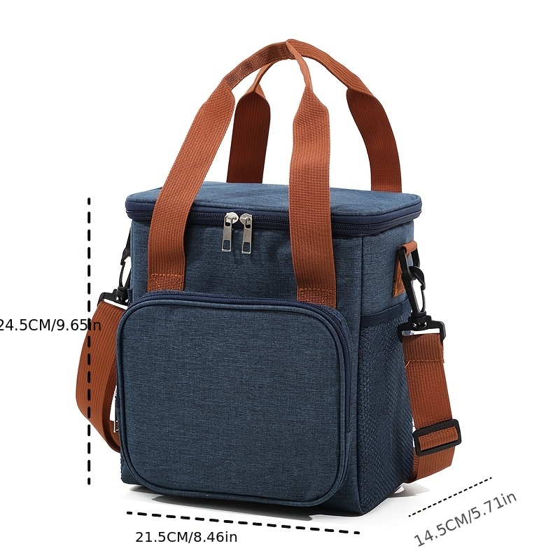 1pc Easy Solid Color Insulated Bag, Outdoor Cold Insulation Ice Pack, Large Capacity Handbag, Meeting . Non-food Contact