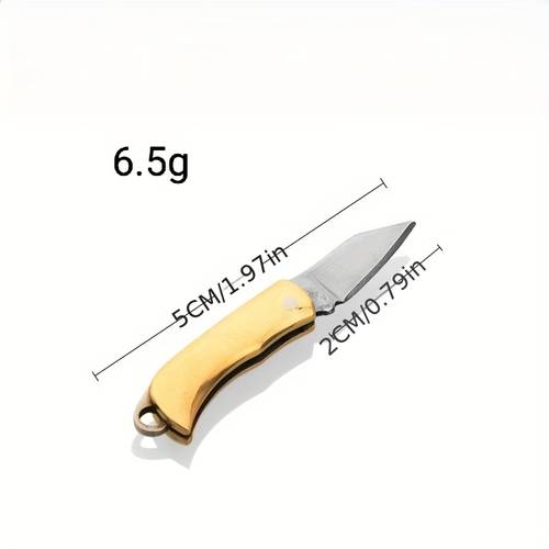 mini portable exquisite brass knife artifact folding keychain pendant
