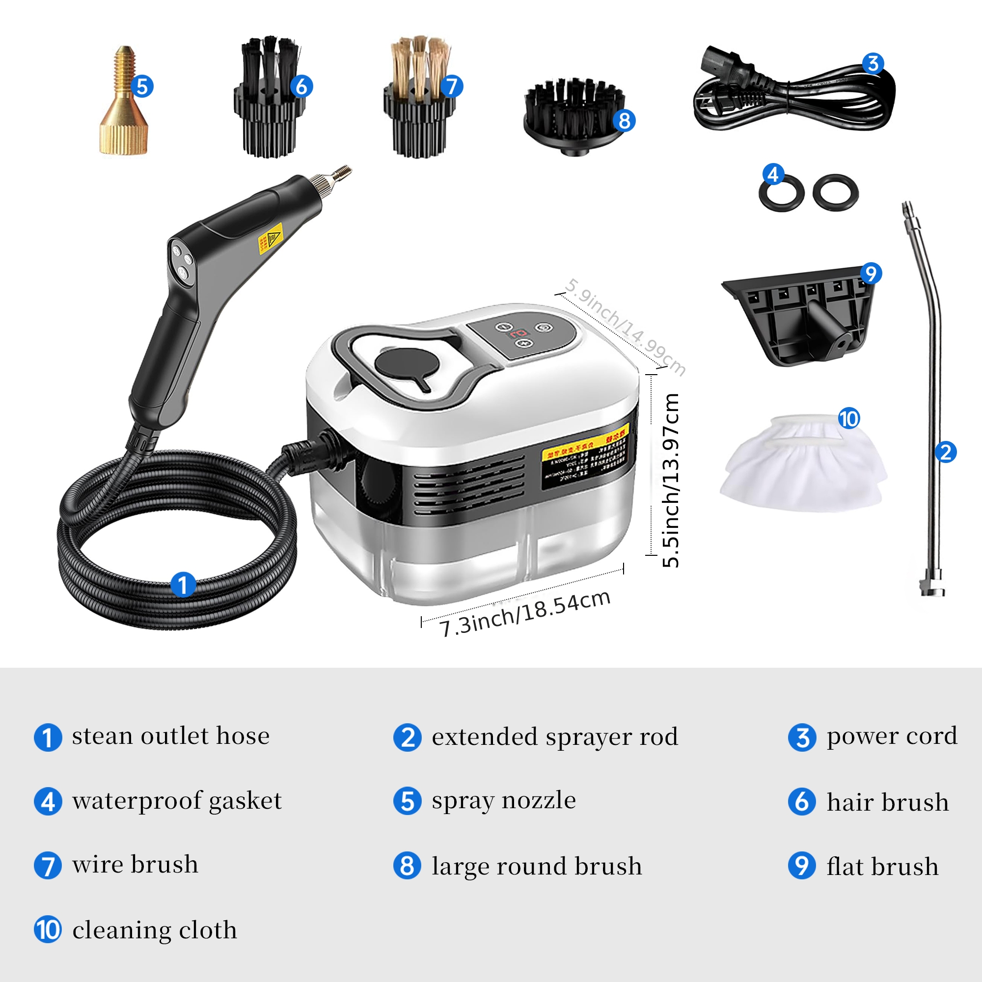 TEMU Pro 2500w Steam Cleaner For All Cleaning Needs, 10s Fast Steam, C Pressure, 6ft Hose, 40oz Tank, Perfect Gift