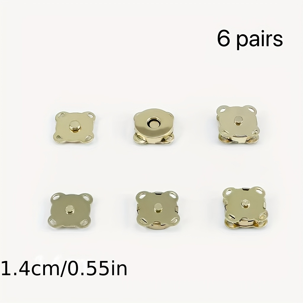 TEMU 6 Sets Of 1.4cm Hand-sewn Magnetic Snap Buttons, Durable Metal Material For Strong Fixing Concealed Fasteners, 5 Colors, Suitable For Clothing,
