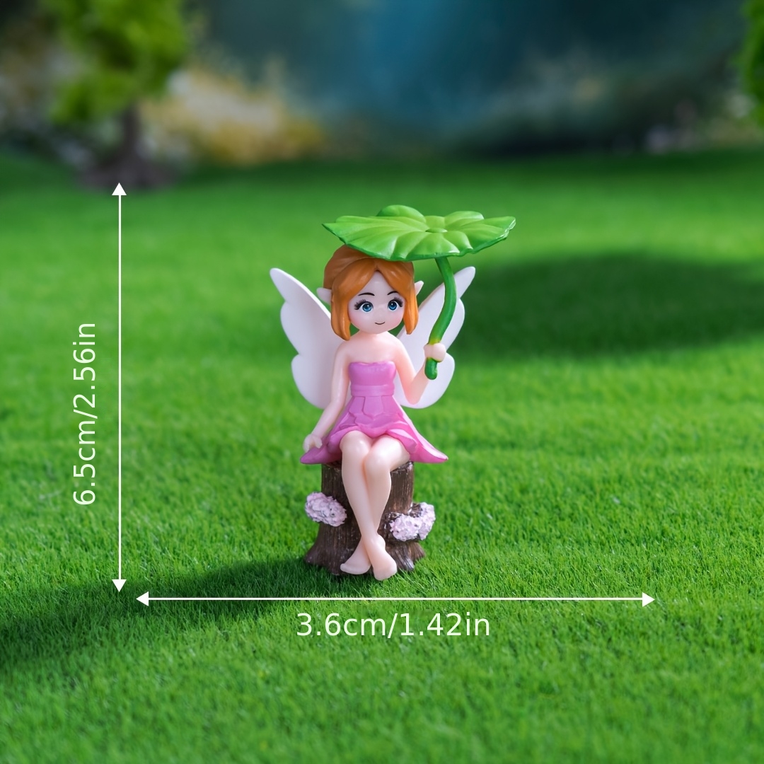 Juego de 4 Piezas de Figuras Coleccionables Creativas de Hada Hojas de Loto, Decoración de Micro Paisaje, Adornos para Jardinería Bonsái, Adornos de Coche de Dibujos Animados, Decoraciones Lindas para Escritorio de Habitación, Adornos para Estación de Trabajo de Oficina