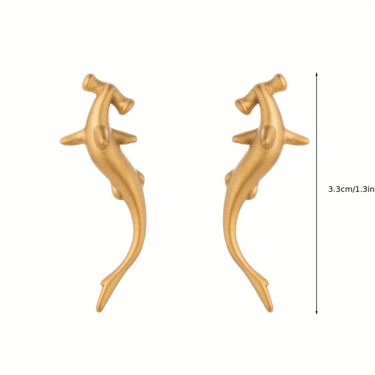 TEMU 1 Paire de Boucles d'Oreilles Requin Plaquées - Étanches et -Transpiration, Adaptées , Clous d'Oreilles Étincelants de Dent de Requin, Cadeau