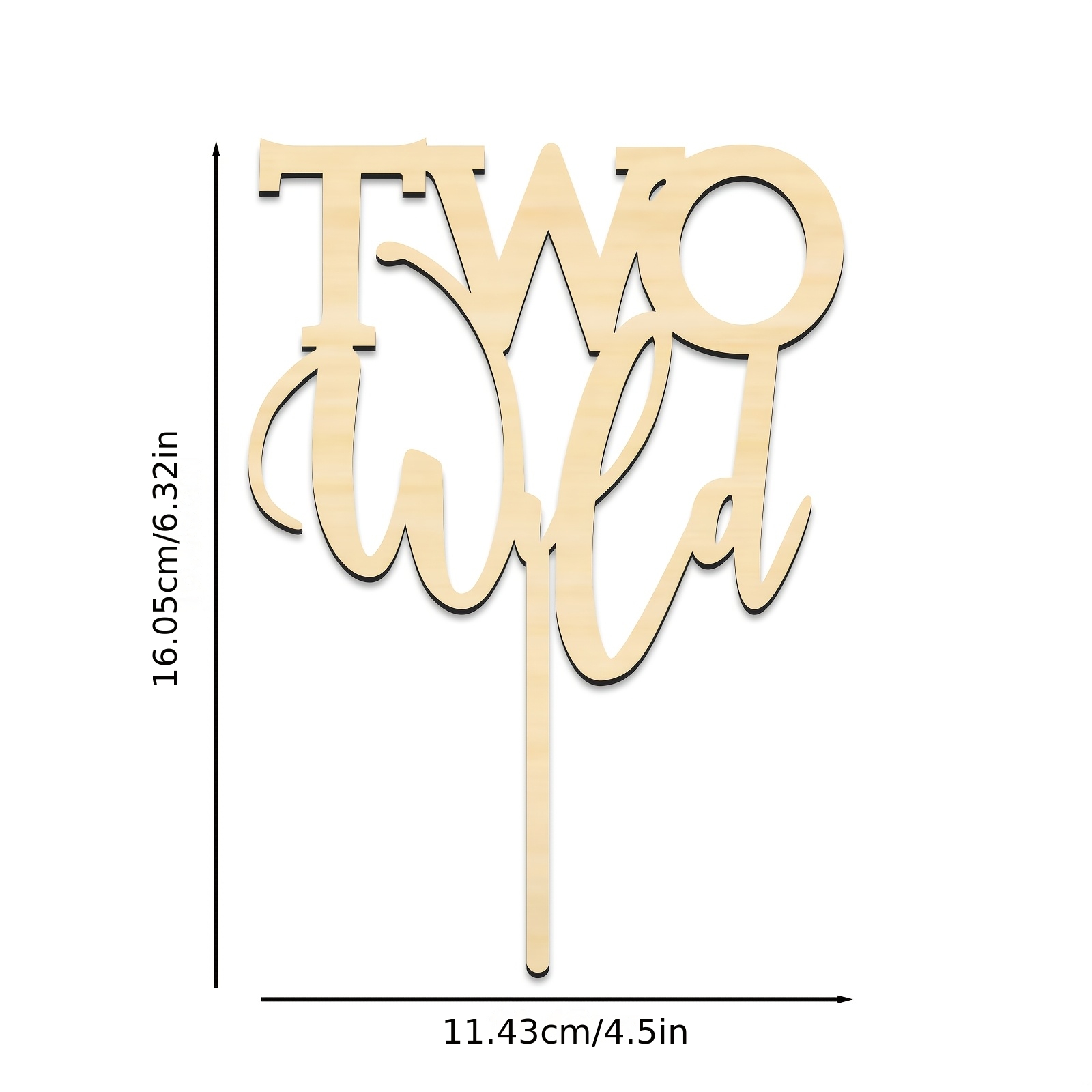 Image of 1pc 2 Wild Birthday Wooden Cake Topper 2 Cake Decoration For 2nd Birthday Party Decoration Party Supplies(0.4cm Thickness Wooden),halloween, Christmas