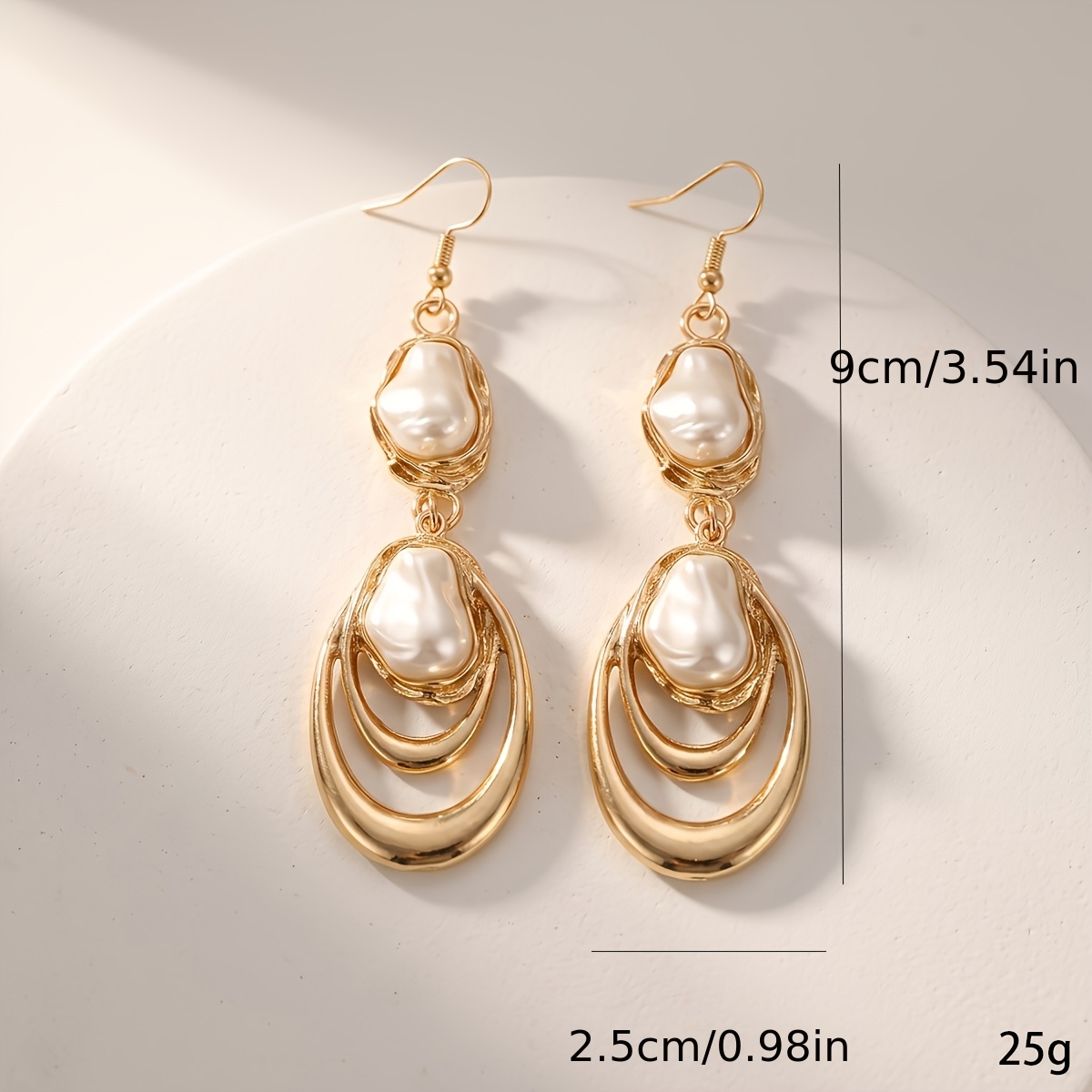 Vintage Multi-Layer Oval Hoop Drop Earrings, Elegant Gift