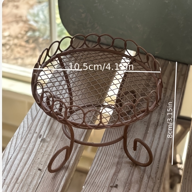 TEMU 【商品名】錆びた鉄線棚/ミニ錬鉄製小型テーブル/植木鉢ブラケット/写真撮影用小道具/屋内・屋外ガーデニング装飾に最適