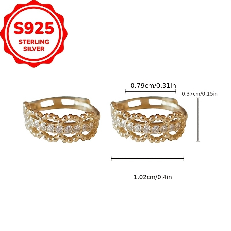 Women's S925 Sterling Silver Lace Trim Stud Earrings, Sweet