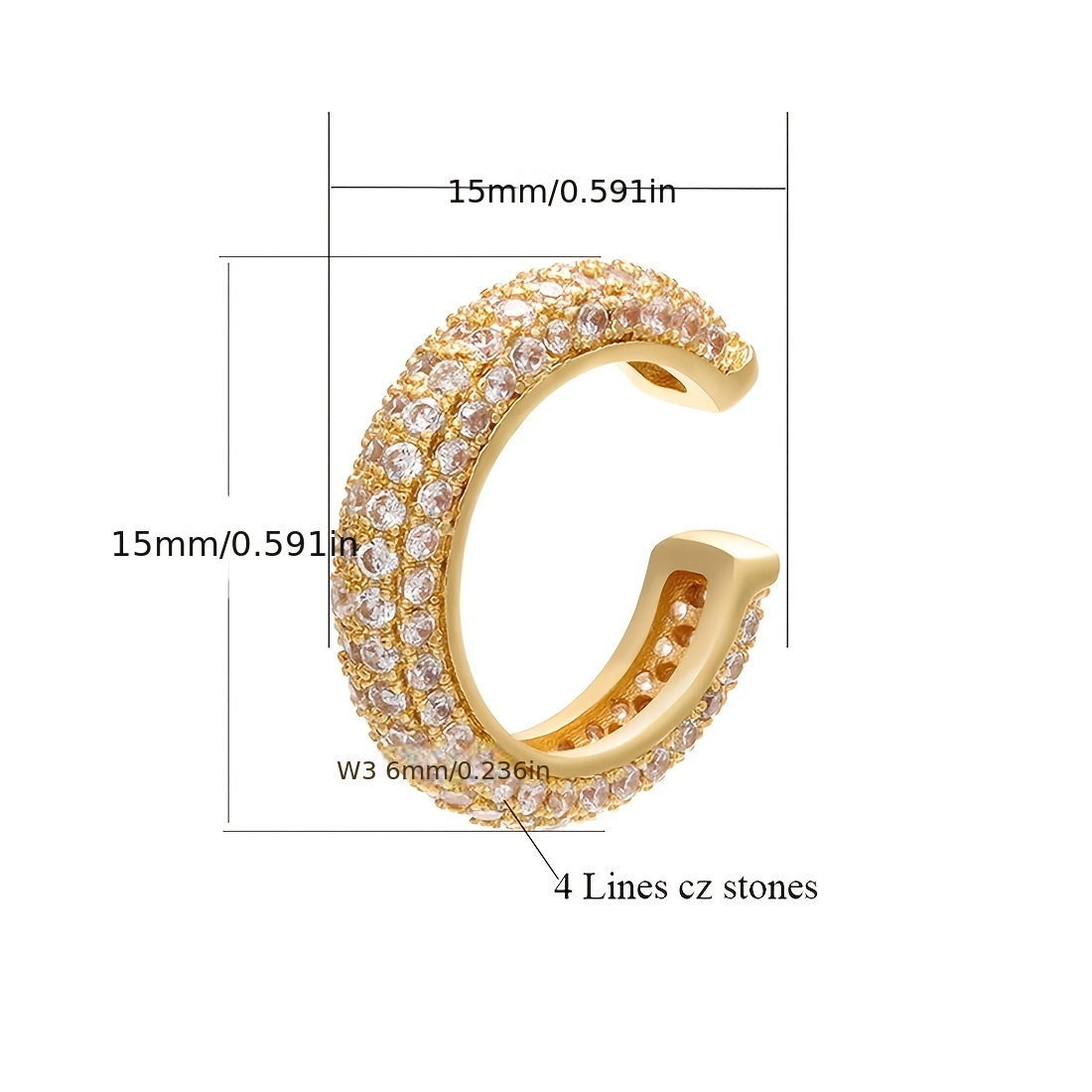 Set of 1 or 4pcs Bold Hoop Ear Cuffs