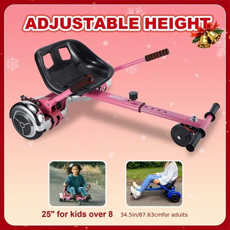 Hishine Hoverkart Attachment For Electric Scooters & Hoverboards – Turns Your Ride Into A Go-Kart!