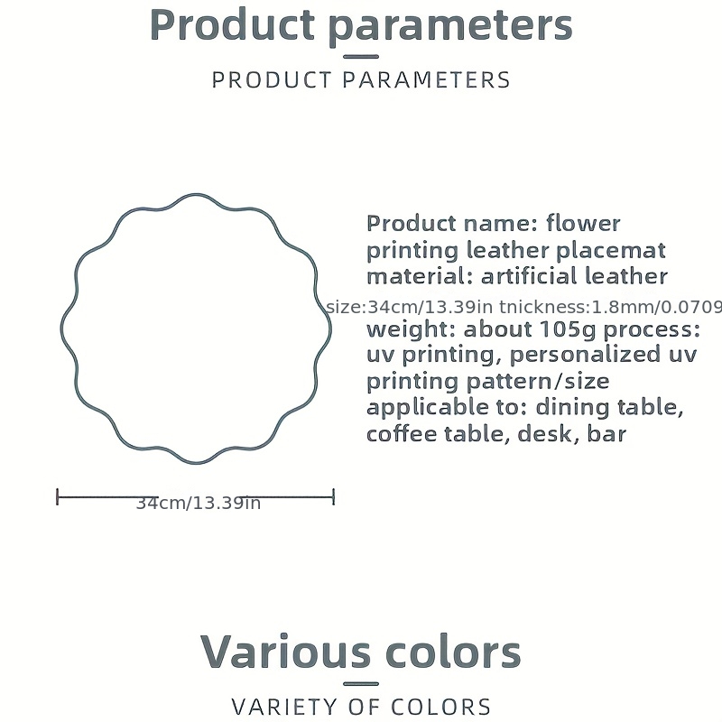 4pcs flower shaped   leather heat insulation placemats for kitchen dining holiday atmosphere decoration Product details 5