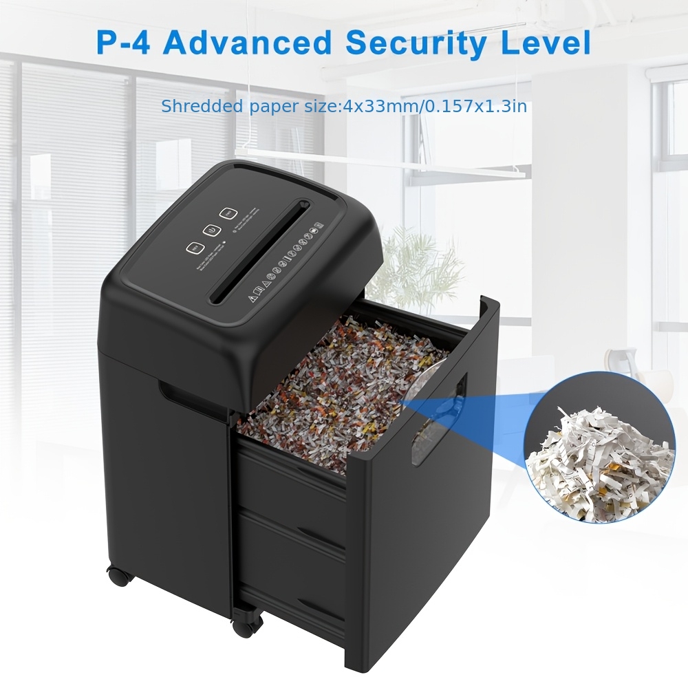 Image of 18-sheet Office - P-4 Security With A 45-minute Extended | Of Shredding Paper, Cds, And Cards | 5.28 Gallon Pull-out Bin Ideal For Home Offices And Compact Areas