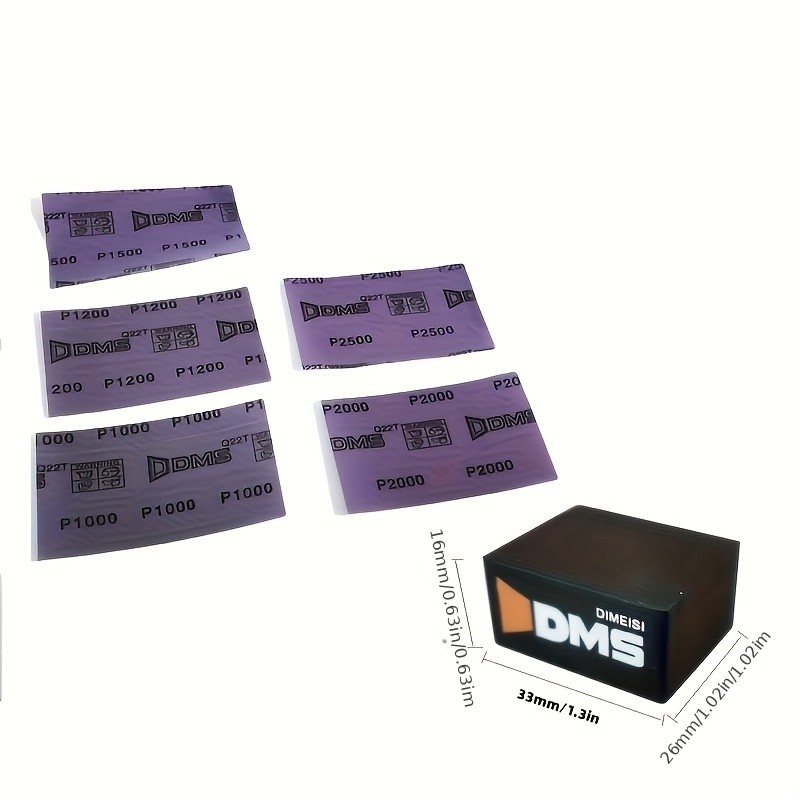 TEMU 6pcs-grinding Block And Fine Sandpaper /1200/1500/2000/2500 - Carbon Fiber Material, Durable And Precise, For Car Repair Polishing, Compatible