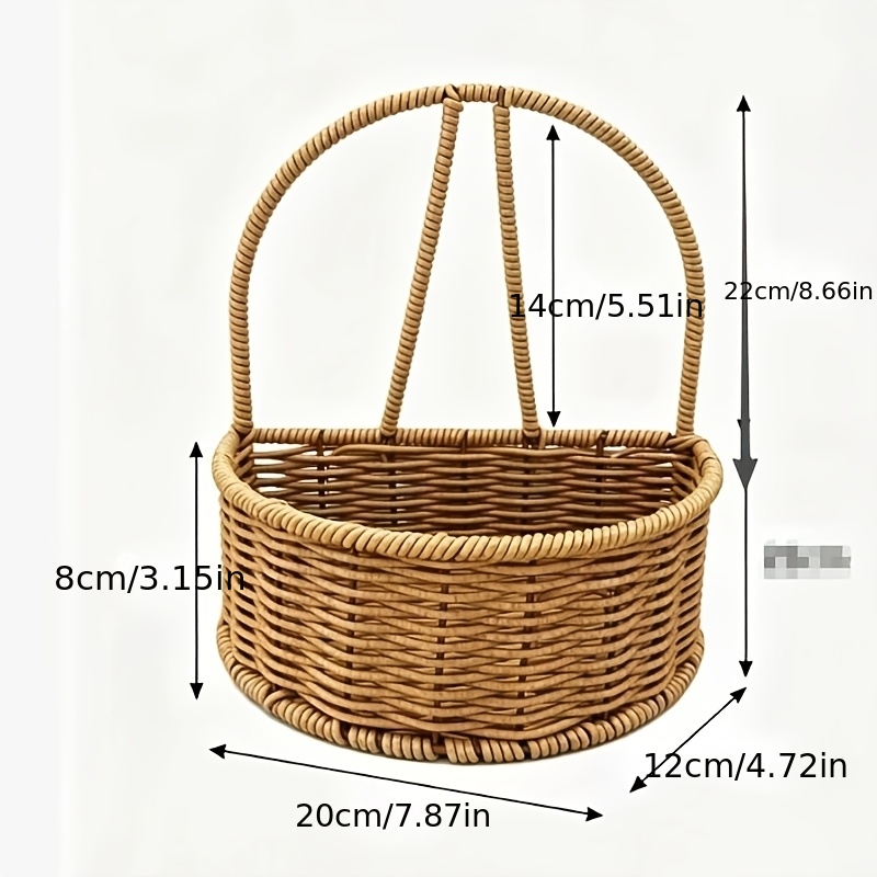 TEMU Handmade Woven Basket, Single- And Multi-tier Wall Baskets, Multipurpose Wall Storage Baskets., Shelf Baskets