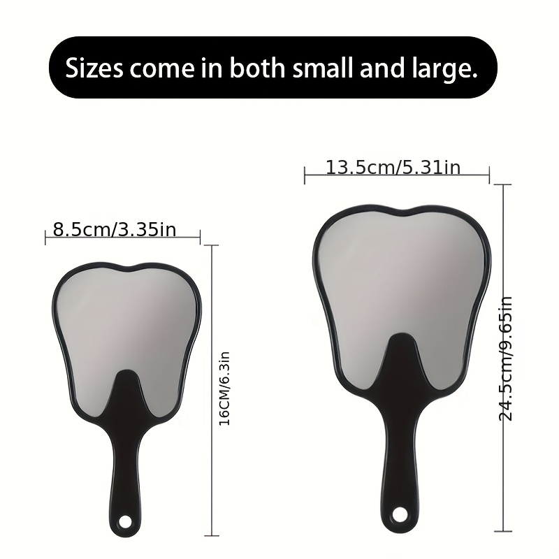 2pcs Creative Tooth-Shaped Hand Mirrors Set