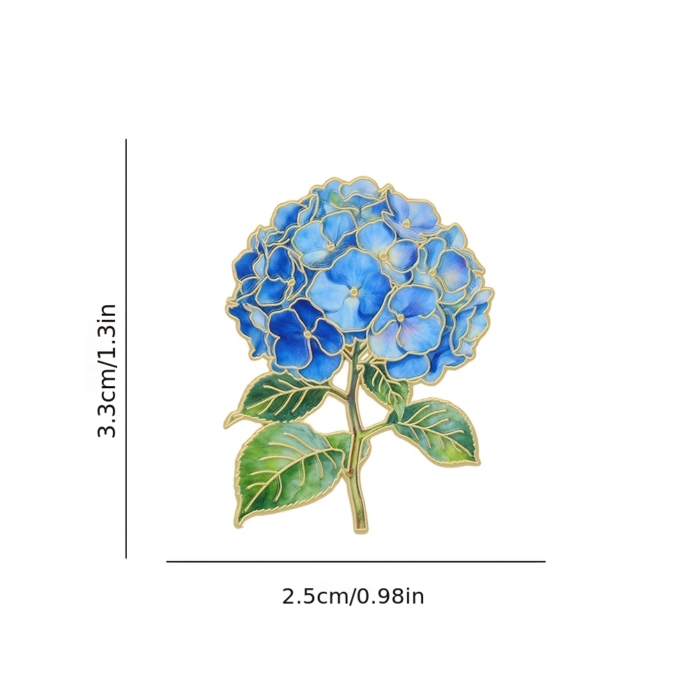 Image of Hydrangea Enamel Brooch Pin Fashion Decorative Brooches Ornaments Lapel Bag Badges Jewelry Gifts Mother's Day Gifts