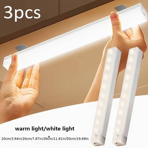 3pcs rechargeable led motion sensor cabinet light usb rechargeable sensor light wall mountable night light bedroom sensor light suitable for kitchen stairs wall light night light halloween christmas thanksgiving