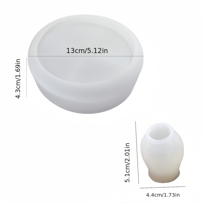 TEMU Lot de 2 moules en pour et bol de rangement, pour résine, plâtre, artisanat en à soi- - Moule avec bassin rond irrégulier et moules de fleur de