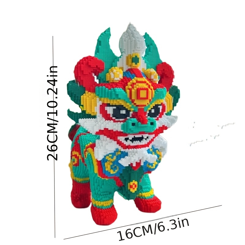 1600pcs Handmade DIY Auspicious Pixiu Building Blocks Set