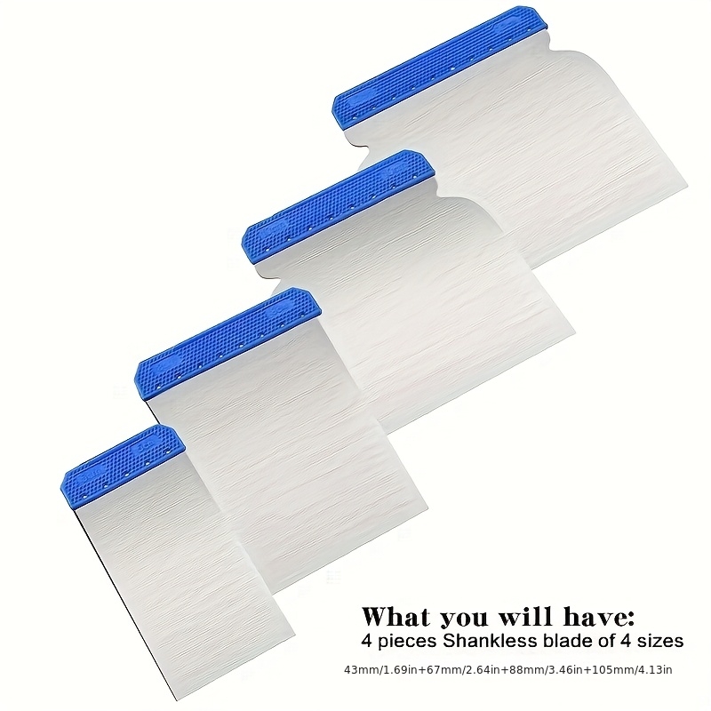 Image of 4pcs Set Of Scraper Putty Knives, 45# Carbon Steel Putty Knives, Painting Tools, 2/3/4/5 Inches, For Wallpaper/drywall Finishing/applique, Mud Scraper Trowel