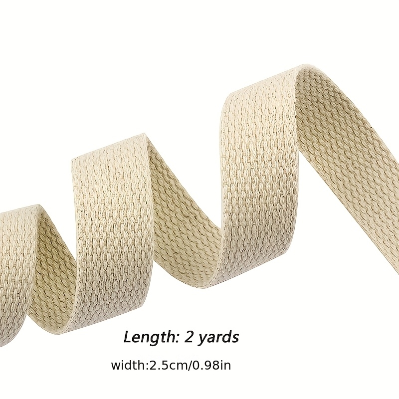 Image of Thickened Pure Cotton Fabric Belt | 2.5cm Wide, All Cotton Plain Woven, Belt, Canvas Belt For Luggage And Backpack, Binding Rope - Aijju Brand