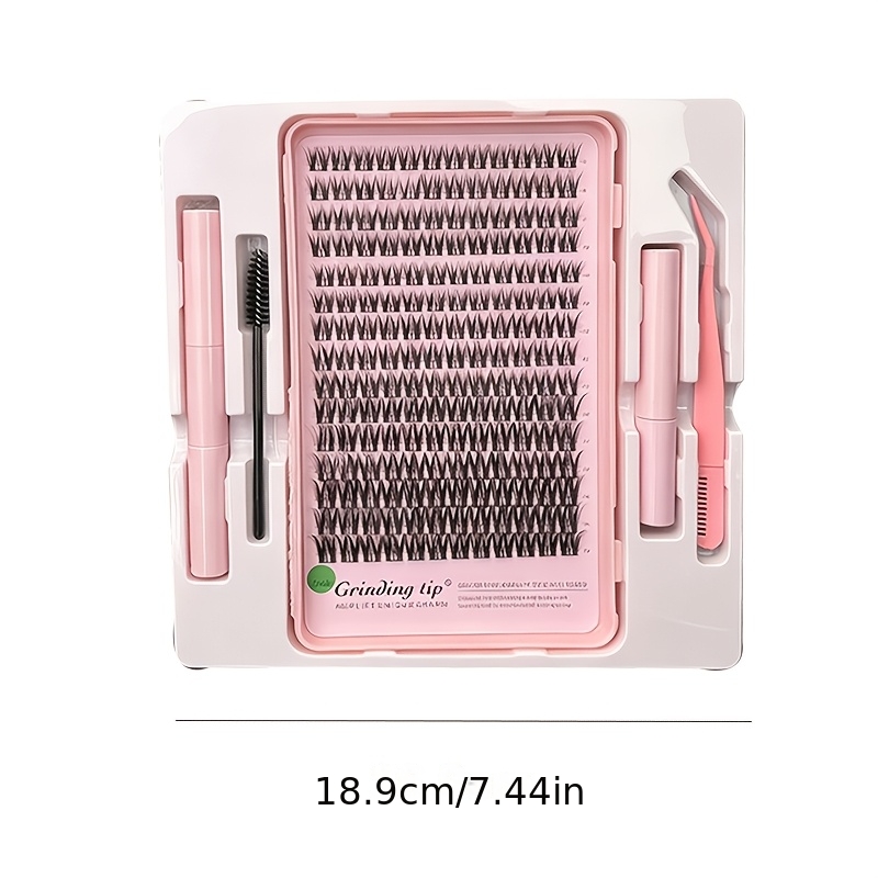 042 False Eyelash 4pcs Set Cluster False Eyelash Sealing Brush Tweezers False Eyelash Set 8-16mm Set Self Grafting Eyelash