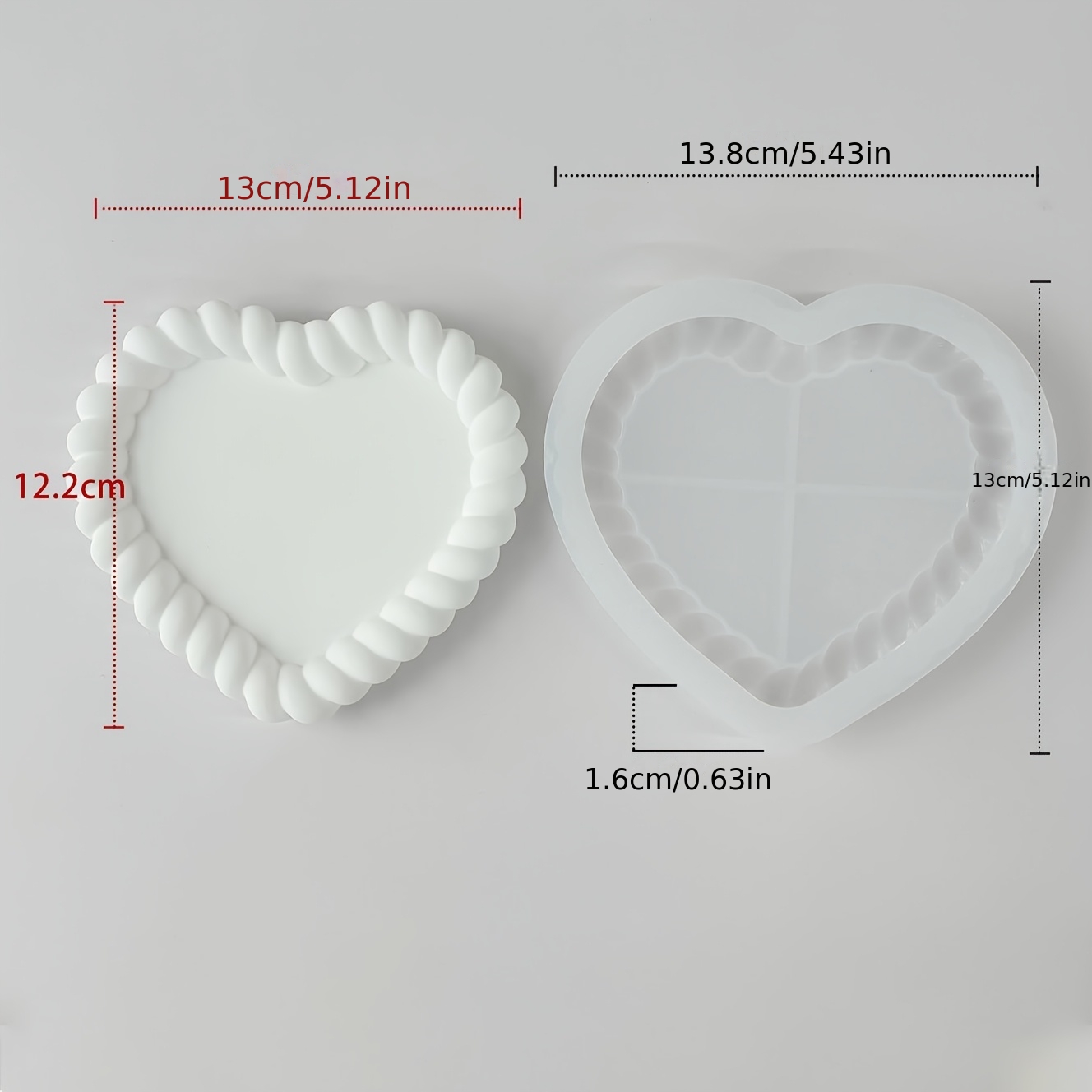 TEMU Stampo in silicone per candela a , portaoggetti da tavolo, sottobicchiere fai da te, contagocce, specchio