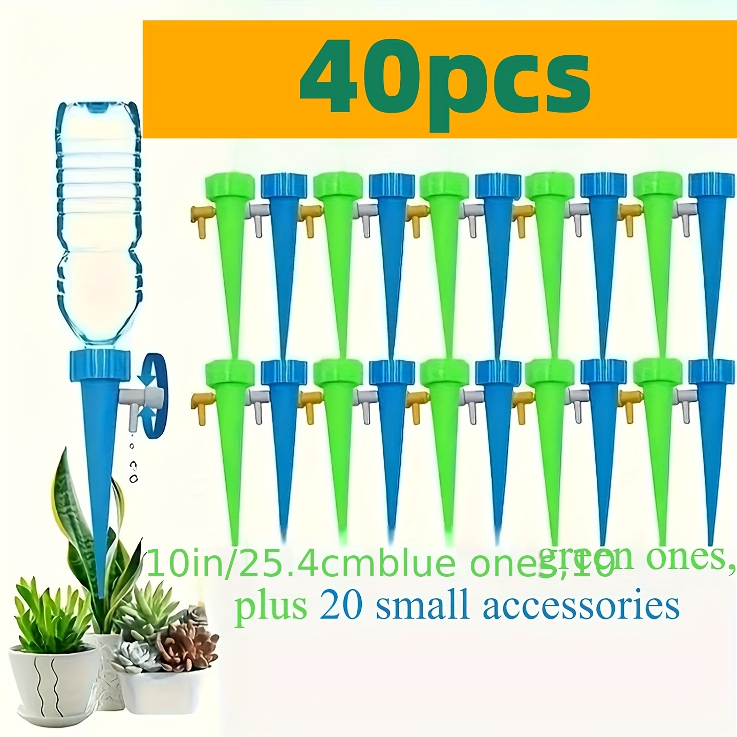 E-shop 40 Stück Automatisches Blumenbewässerungs-Tropfbewässerungssystem Tropfbewässerung Wasserzähler Heim Topfpflanzen Bewässerungswerkzeug