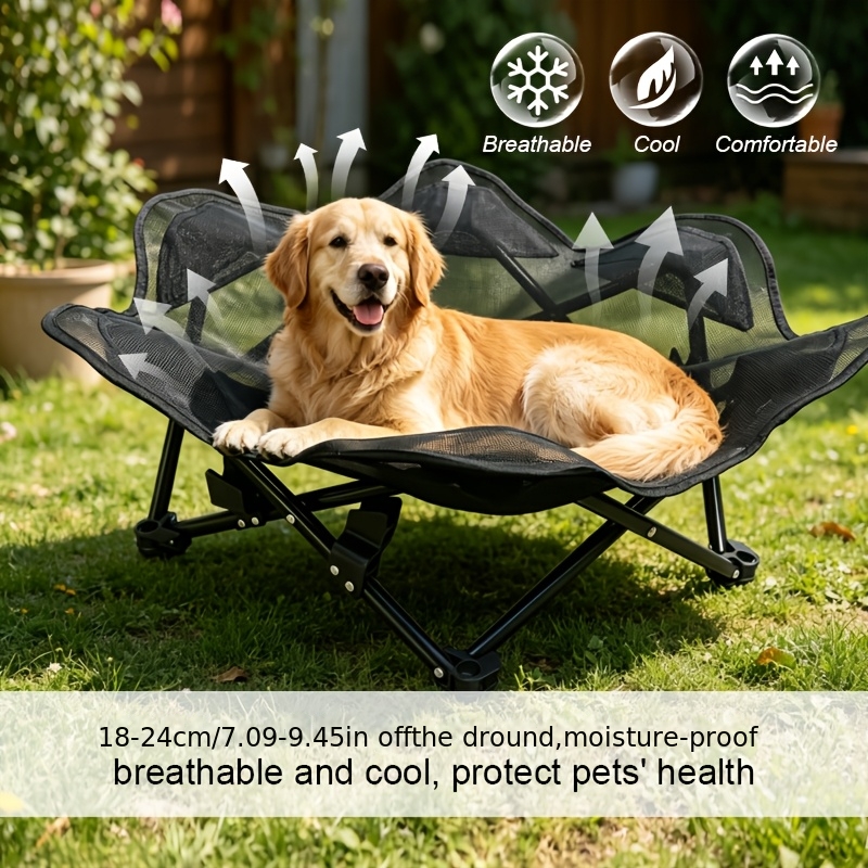 a foldable hexagonal breathable mesh dog bed with a compact space saving hexagonal frame the innovative hexagonal petal shaped bed surface   seamlessly   decor the   bed area allows pets to   comfortably     Product details 4