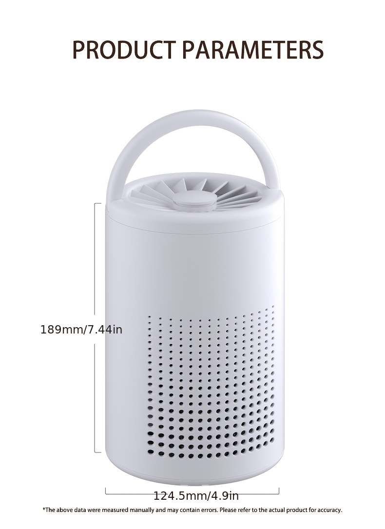 Air Purifier with HEPA Filter, Removes Smoke, Pollen, and Pet Hair, Eliminates Odors, Low Energy Consumption, Suitable for Bedrooms and Offices