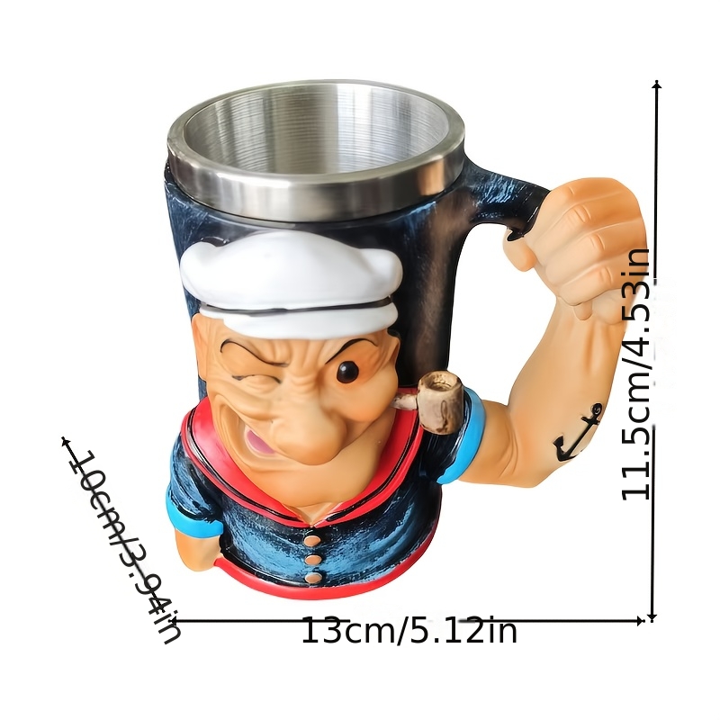 heavy duty stainless steel mug with   for man design vintage pirate cup featuring pipe nautical decor for home office birthday or themed party gift for   fans 304 stainless steel construction home office accessory   drinkware     novelty drinkware cartoon enthusiasts 2