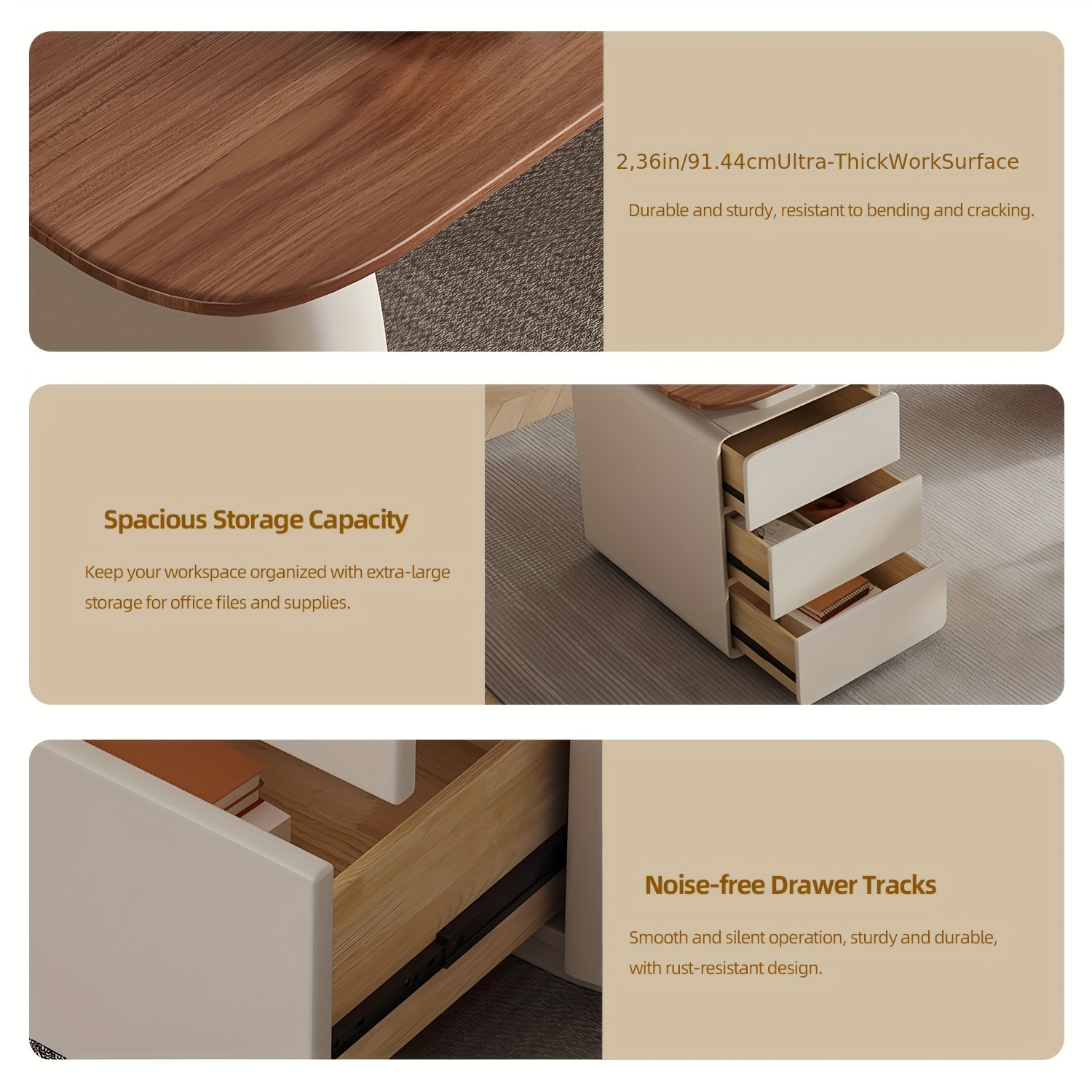 70 86 home office study desk with drawer storage walnut wood minimalist desk wide desktop for study suitable for bedroom study room Product details 2