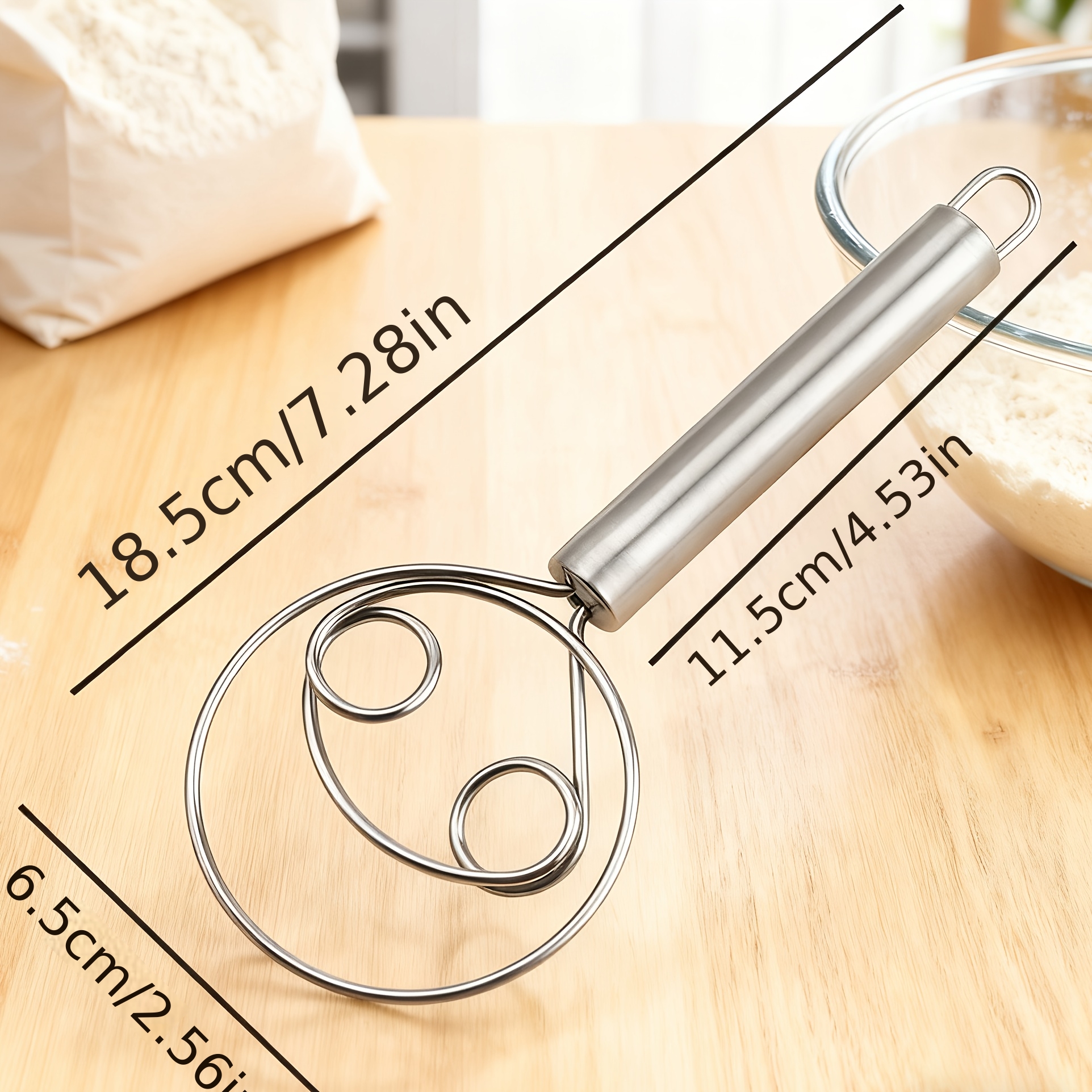 Manual Dough Kneading Mixer - Multi-Functional Stainless Steel Tool