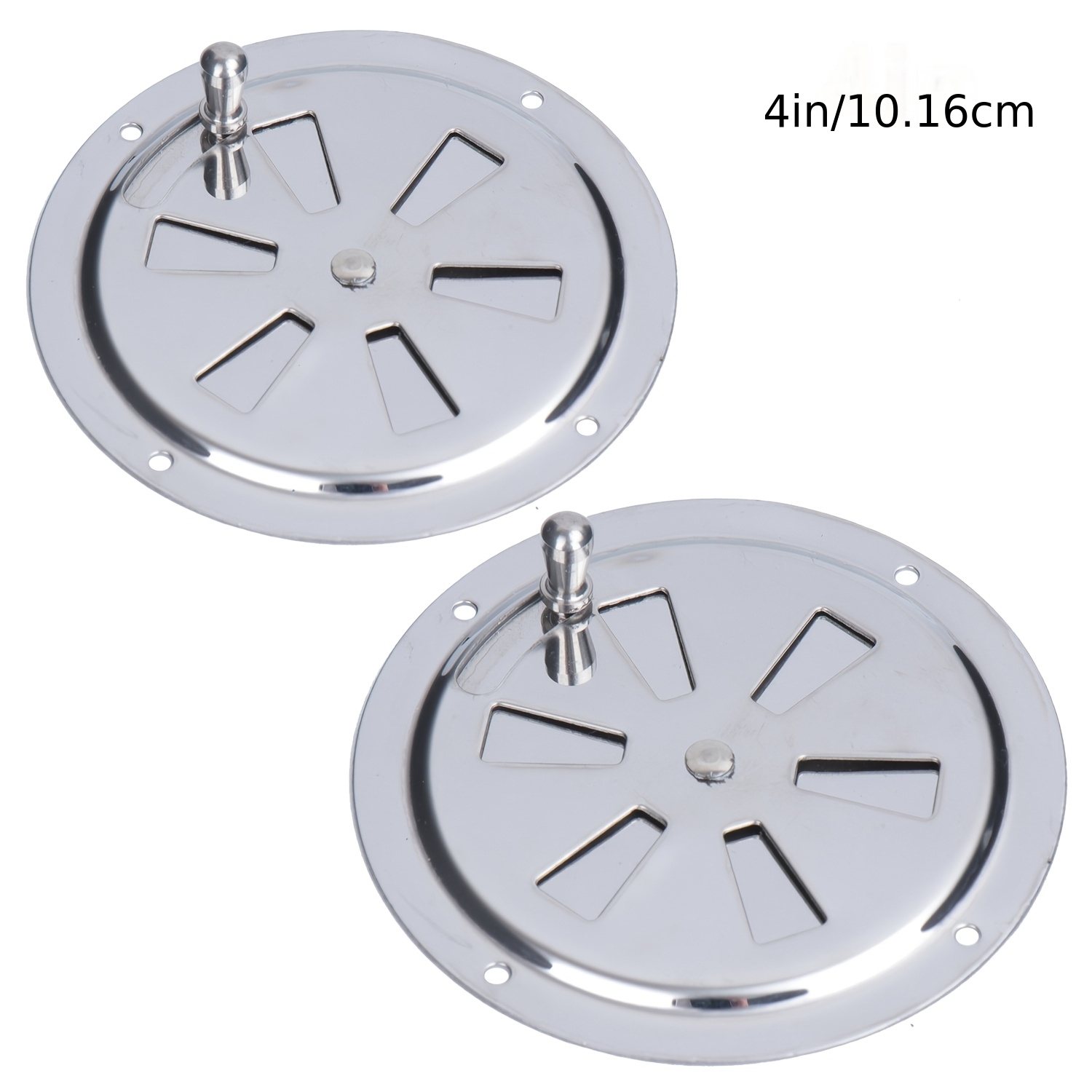 TEMU 2pcs316 Stainless Steel Ventilation Grille, Round Vents, 4-inch/5-inch, With Opening And Closing Handle. Suitable For Ships, Smokehouses,
