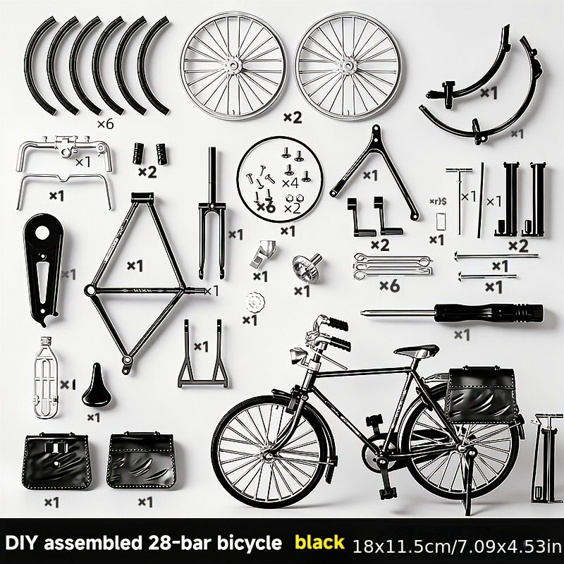 TEMU 58pcs Vintage Model Bicycle Ornaments | And Green, Manual Operation, Made Of Pp Material