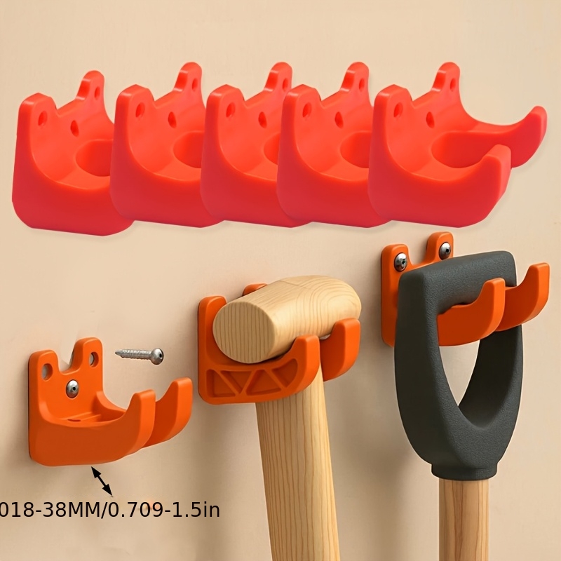 E-shop 5-teiliges Gartengeräte-Aufhänger-Gestell, Durchmesser, kompatibel mit langstieligen Werkzeugen wie Besen/Schaufeln/Rechen/. Wandmontierter
